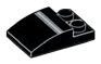 Slope plate 2 x 3 curved slope, 3 silver stripes pattern in Multicolored