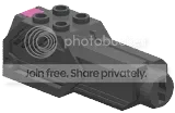 Weapon, Missile: launcher on 2 x 3 base with purple button in Black