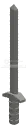 Weapon, Melee: sword, long with dark gray hilt & backswept guard in Gray, Dark