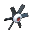 Brick 2 x 2 round dome and rotor blades, black & white detail in Multicolored