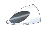 Engine component: exhaust port 3 x 6 with black detail, left in Multicolored