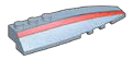 Wedge 2 x 8 double right, with red stripe along sloped edge in Multicolored