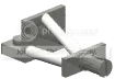Plate 1 x 2 with axle mounting, dull chrome in Black (Metallic)