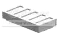 Tile 1 x 2 with lateral notches, metallic black with dull silver in Gray, Light