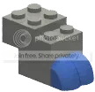 Brick 2 x 2 x 3 with split piping at front, dark blue in Gray, Dark (Metallic)