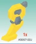 Body part: Power Rangers Ninja Storm Lion Zord, Left Front Leg Yellow w/ Gray & Black Printing