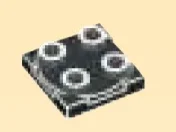 Turntable 2 x 2 (assembled), black base and top in Black
