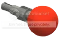 Connector 3L male with ball joint, large red in Gray, Light (Metallic)