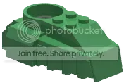 Lock joint, base 4 x 2 x 7 dark green with black socket