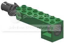 Lock joint, housing 2 x 2 x 7, black axle and sockets
