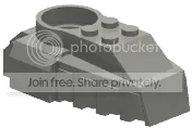 Lock joint, base 4 x 2 x 7 dark grey with dark grey socket