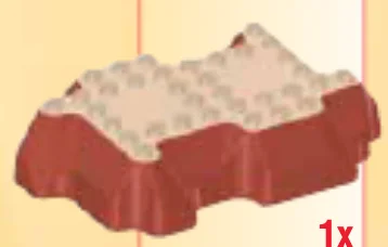 Scenery piece: base 8 x 2 x 12 pale top with dark red sides