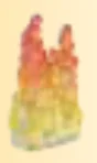 Scenery piece: flame 1 x 2 trans yellow and red