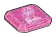 Plate 2 x 2 faceted with one stud and Barbie logo in Multicolored