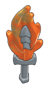 Weapon, Melee: sword, flaming in Gold, Dull