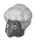 Creature, complete: sheep, white fleece with dark gray face in Multicolored