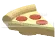 Food: pizza slice with three pepperoni slices, multi-colored in Multicolored