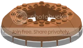 Turret 10 x 2 x 10, brown with gray accents in Multicolored