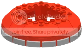 Turret 10 x 2 x 10, red with gray accents in Multicolored