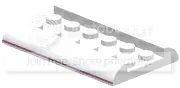 Plate 2 x 6 with extended curved edges and purple stripes in White