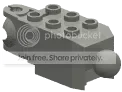 Brick 2 x 1.67 x 3 with ball joint, medium (assembled) in Gray, Dark (Metallic)