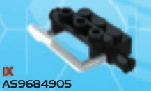 Slope 45 4 x 2 Inverted Roll Bar, Axle Pins on Both Sides, w/ Printed Gray Detail in Black