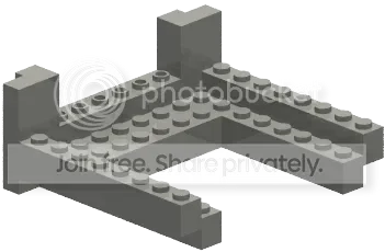 Bracket 10 x 10 - 10 x 3.33 in Gray