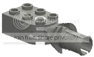 Lock joint 2 x 3 dull silver with dull silver axle in Silver, Dull