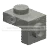 Bracket 1 x 1 - 1 x 1 with stud in Gray, Medium (Metallic)