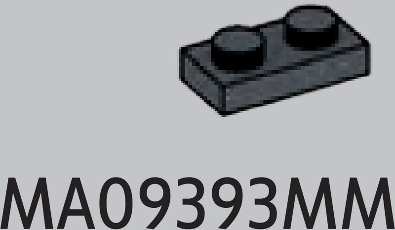 Plate 1 x 2 in Gray, Dark (Metallic)