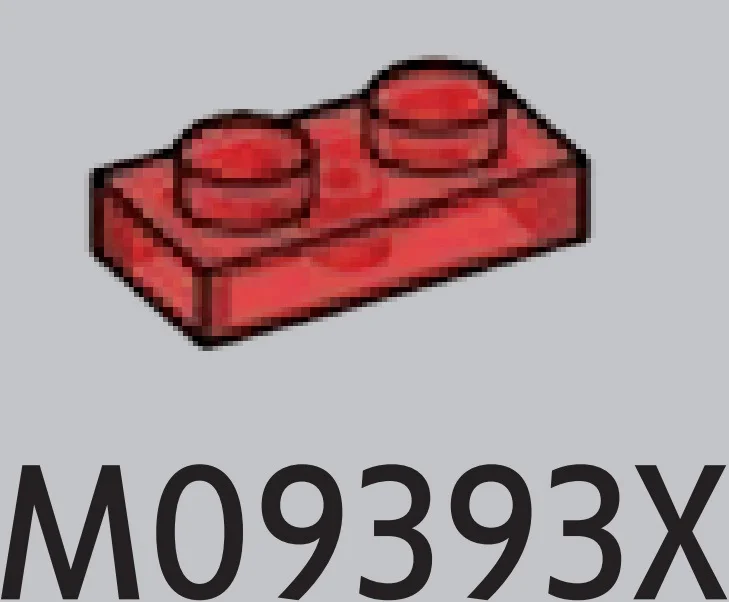 Plate 1 x 2 in Red (Translucent)
