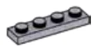 Plate 1 x 4 in Gray, Medium (Metallic)