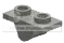 Plate 1 x 2 with underside clip, type 01 in Chrome (Metalic)