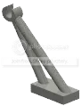 Tile 1 x 2 with offset horizontal clip in Chrome (Metalic)