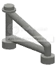 Bar 1 x 2 x 4 angled with top stud in Chrome (Metalic)