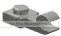 Plate 1 x 1 with horizontal clip, extended in Black