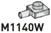 Plate 1 x 1 with horizontal peg in Clear (Translucent)