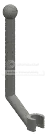 Bar 2 x 4 bent with clip and ball on end in Black