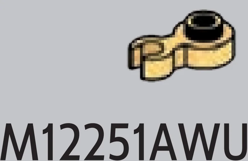 Plate 1 x 1 round with vertical clip in Gold, Burnt (Metallic)