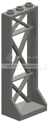 Wall 3 x 7 x 2 open frame with cylindrical crossbeams in Silver, Dull