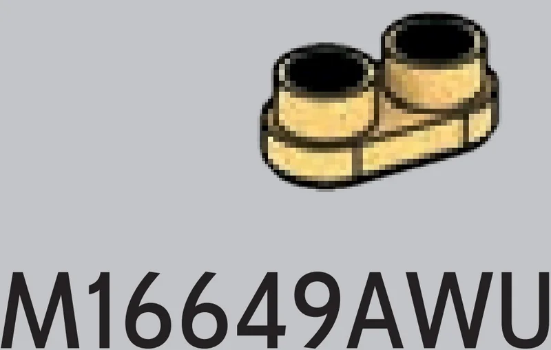Plate 1 x 2 Connector: female:female, type 01 in Gold, Burnt (Metallic)