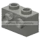 Brick 1 x 2 with side studs in Gray, Medium (Metallic)