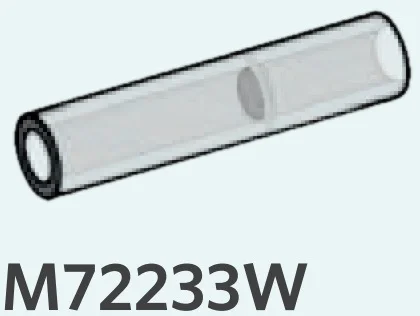 Connector: pipe, small 3 studs long in Clear (Translucent)