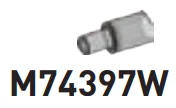 Connector: pipe, small with pin in Clear (Translucent)