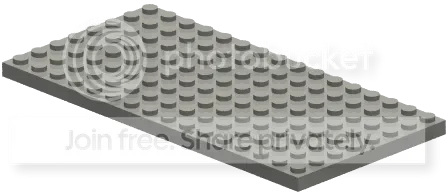 Brick 8 x 16 half-height in Gray