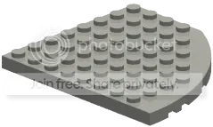 Brick 8 x 8 half-height/round corner, right in Black