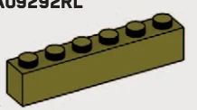 Brick, 1 x 6 in Green, Rich