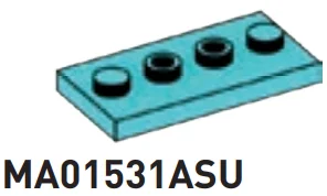 Plate 2 x 4 with 4 studs in Teal