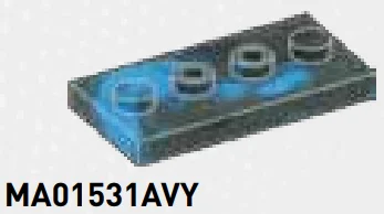 Plate 2 x 4 with 4 studs in Blue/Black, Marbled