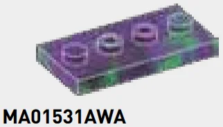 Plate 2 x 4 with 4 studs in Purple/Green, Marbled